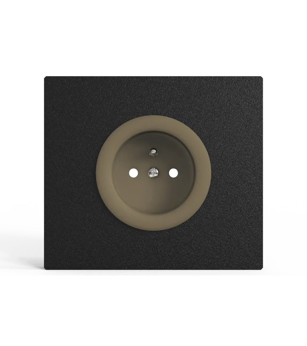 Prise murale carré noire avec cache interchangeable – Design et pratique
