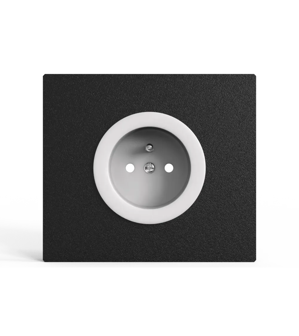 Prise murale carré noire avec cache interchangeable – Design et pratique