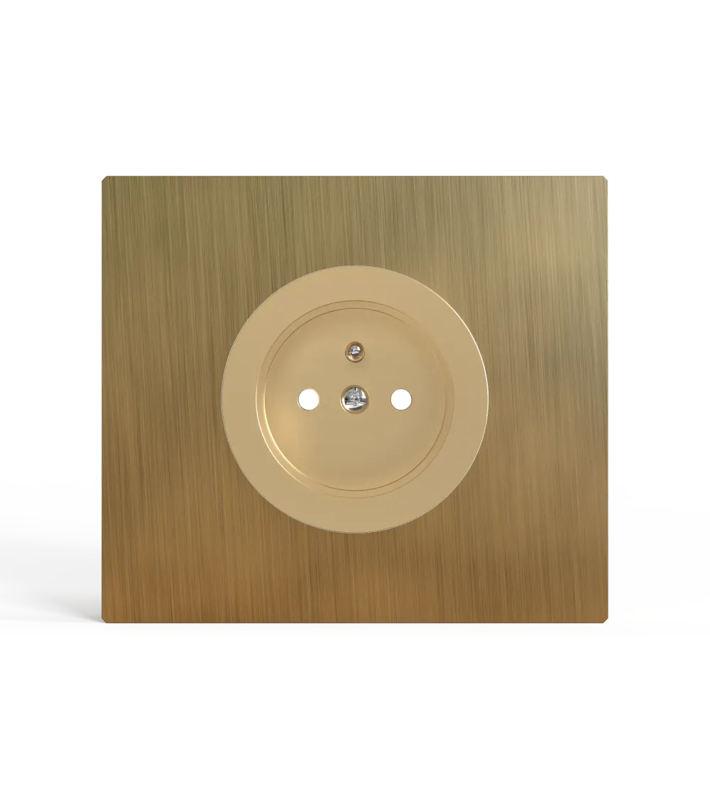 Prise murale carré bronze avec cache interchangeable – Design et pratique