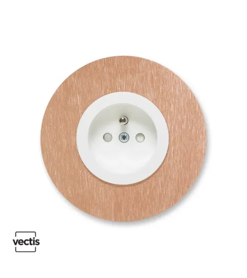 Prise murale ronde cuivre avec cache interchangeable – Design et pratique