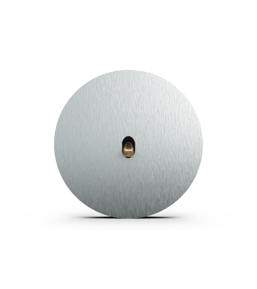 Interrupteur rond alu brossé – Levier 5 couleurs au choix