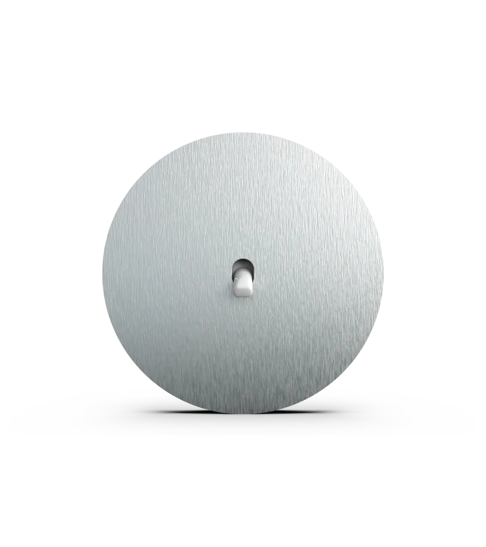 Interrupteur rond alu brossé – Levier 5 couleurs au choix