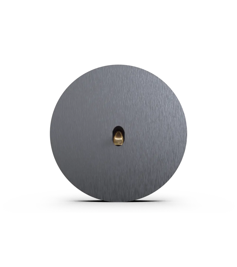 Interrupteur rond gris anthracite – Levier 5 couleurs au choix
