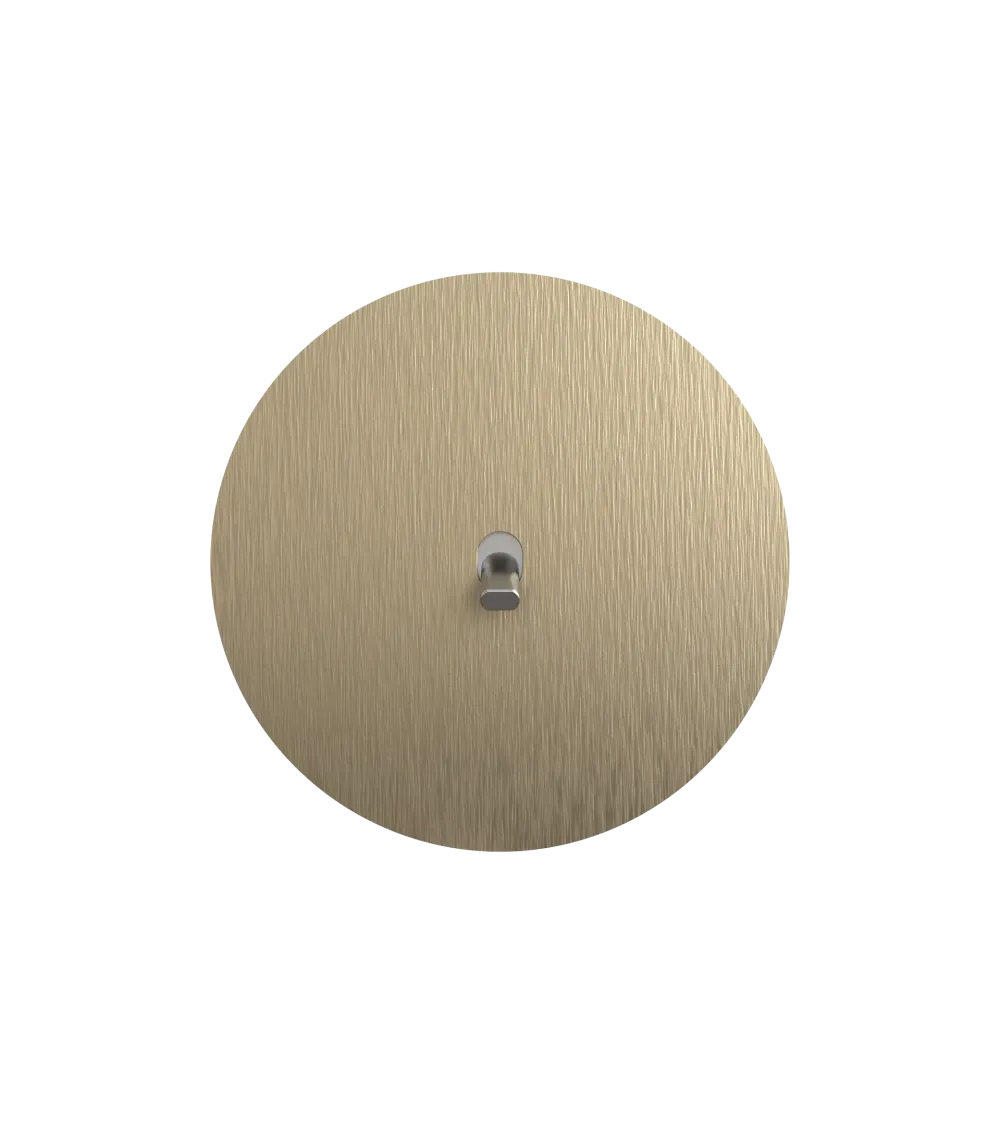 Interrupteur rond dorée brossé – Levier 5 couleurs au choix