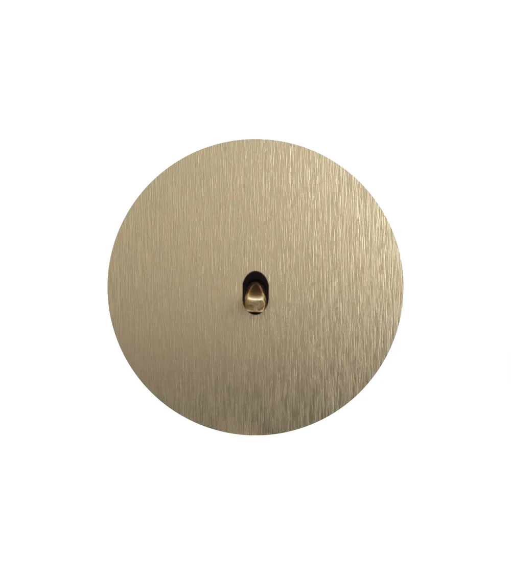 Interrupteur rond dorée brossé – Levier 5 couleurs au choix