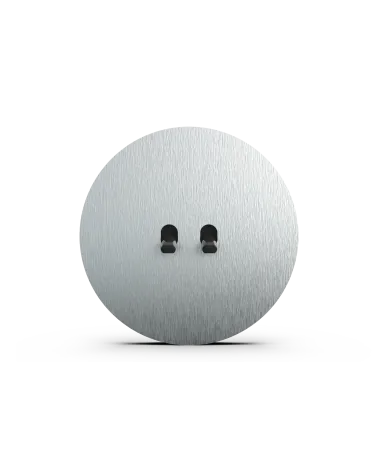 Interrupteur double rond alu brossé – Leviers 5 couleurs au choix