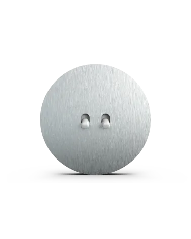 Interrupteur double rond alu brossé – Leviers 5 couleurs au choix