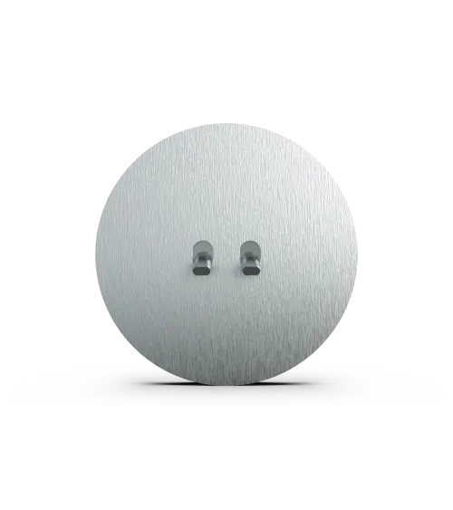 Interrupteur double rond alu brossé – Leviers 5 couleurs au choix
