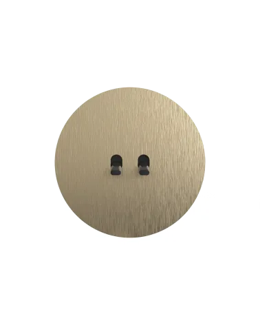 Interrupteur double dorée brossé – Levier 5 couleurs au choix