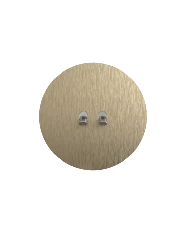 Interrupteur double dorée brossé – Levier 5 couleurs au choix