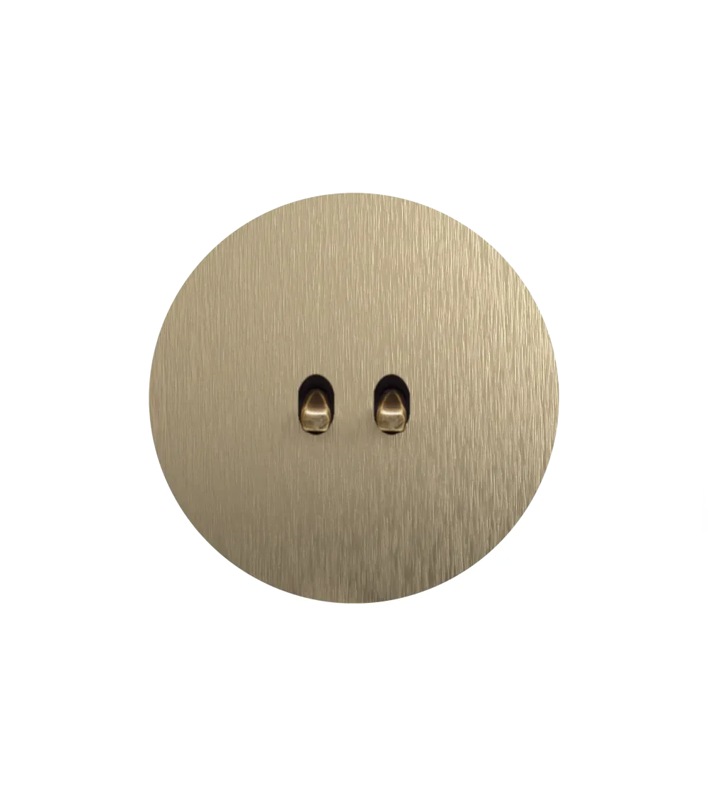 Interrupteur double dorée brossé – Levier 5 couleurs au choix