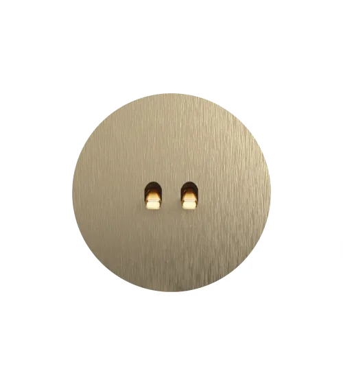 Interrupteur double dorée brossé – Levier 5 couleurs au choix