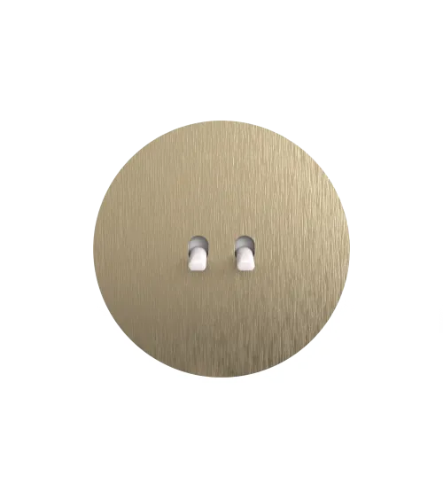 Interrupteur double dorée brossé – Levier 5 couleurs au choix