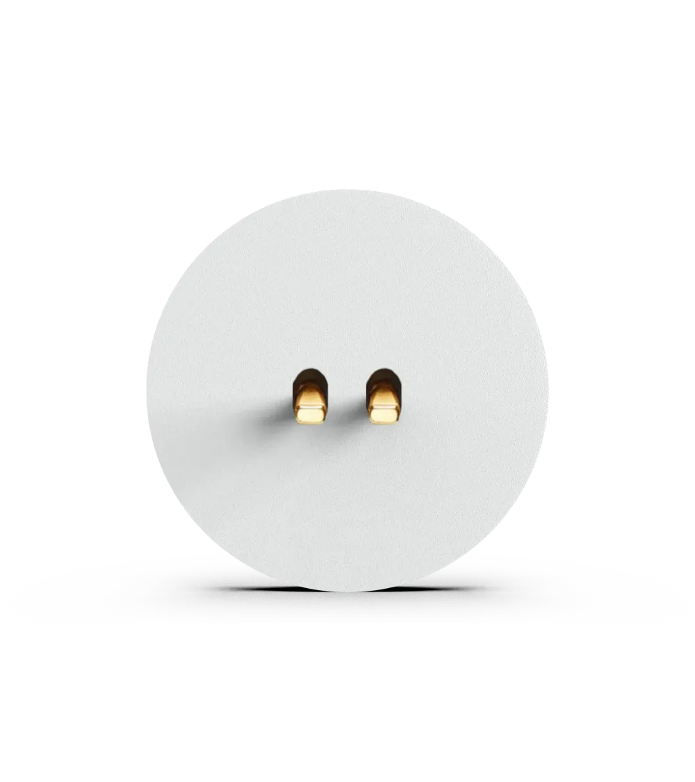 Interrupteur double rond alu brossé – Levier 5 couleurs au choix