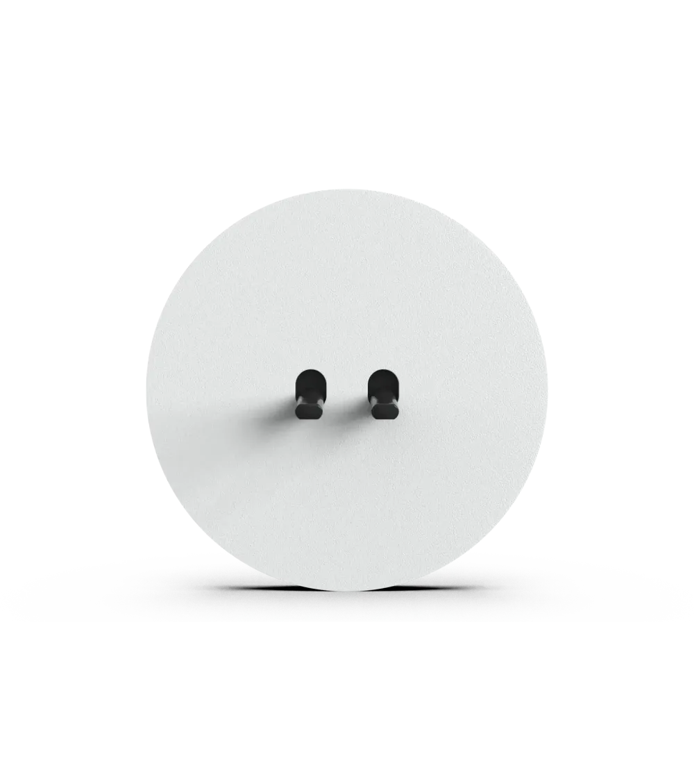 Interrupteur double rond alu brossé – Levier 5 couleurs au choix