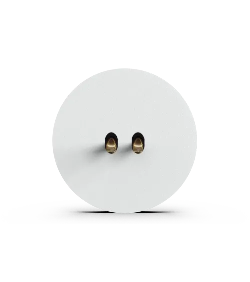 Interrupteur double rond alu brossé – Levier 5 couleurs au choix