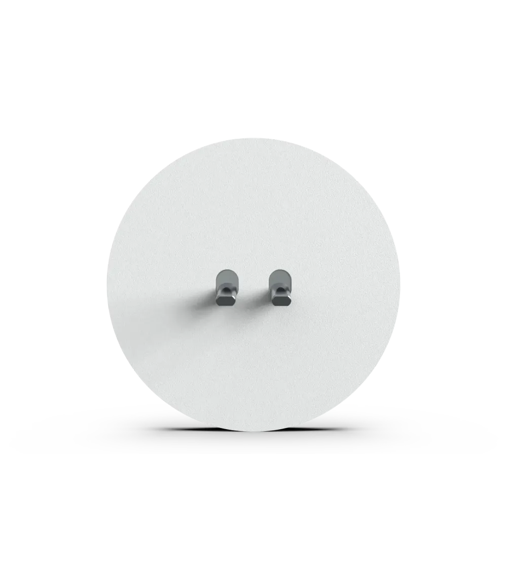 Interrupteur double rond alu brossé – Levier 5 couleurs au choix