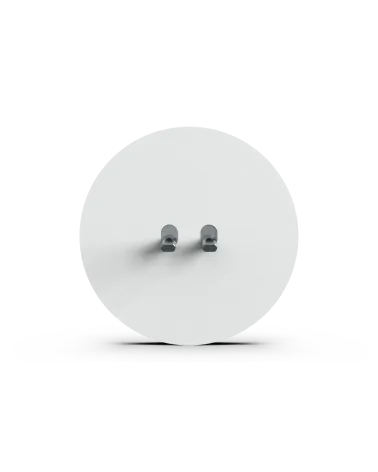 Interrupteur double rond alu brossé – Levier 5 couleurs au choix