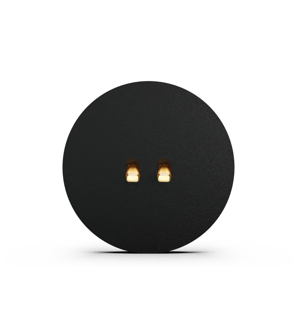Interrupteur double rond noir – Levier 5 couleurs au choix