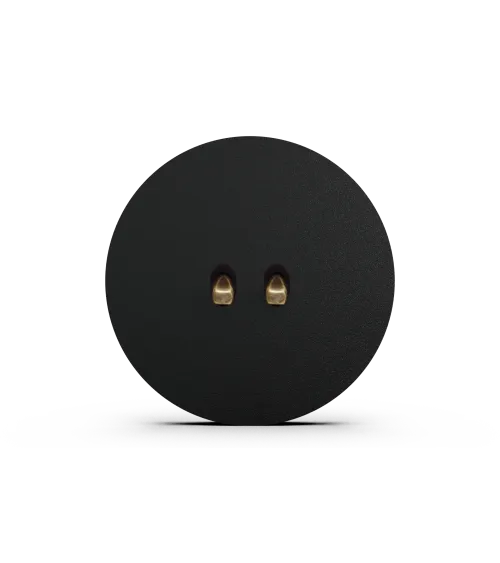 Interrupteur double rond noir – Levier 5 couleurs au choix