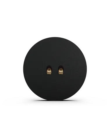 Interrupteur double rond noir – Levier 5 couleurs au choix