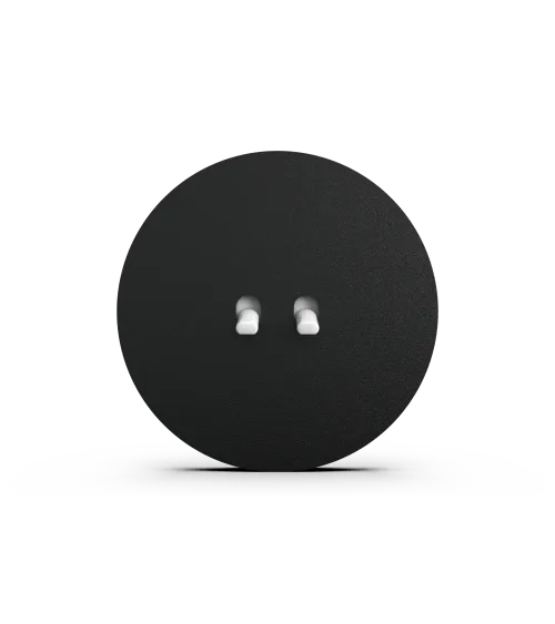 Interrupteur double rond noir – Levier 5 couleurs au choix