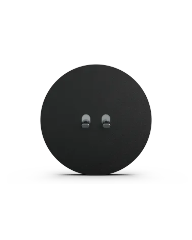 Interrupteur double rond noir – Levier 5 couleurs au choix