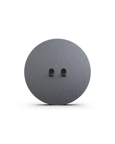 Interrupteur double rond gris anthracite – Levier 5 couleurs au choix