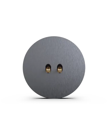 Interrupteur double rond gris anthracite – Levier 5 couleurs au choix