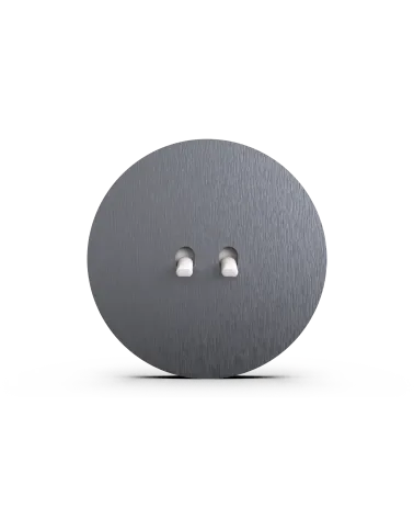 Interrupteur double rond gris anthracite – Levier 5 couleurs au choix