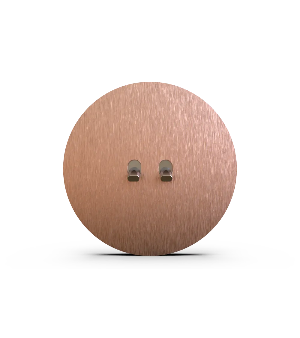 Interrupteur double rond cuivre – Levier 5 couleurs au choix