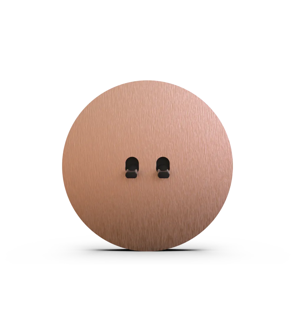 Interrupteur double rond cuivre – Levier 5 couleurs au choix