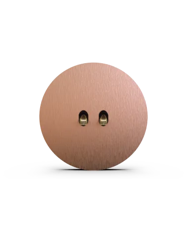 Interrupteur double rond cuivre – Levier 5 couleurs au choix