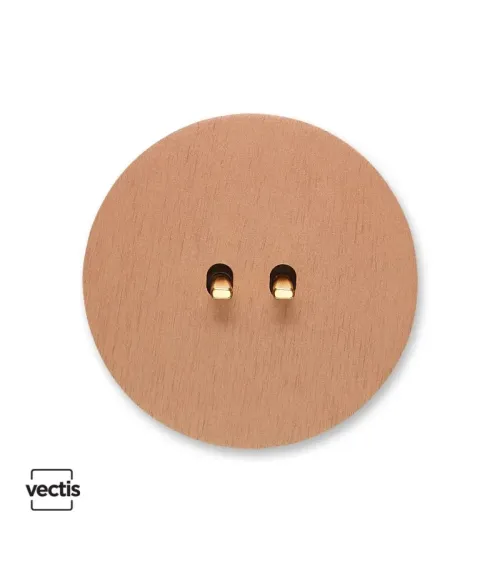 Interrupteur double rond cuivre – Levier 5 couleurs au choix