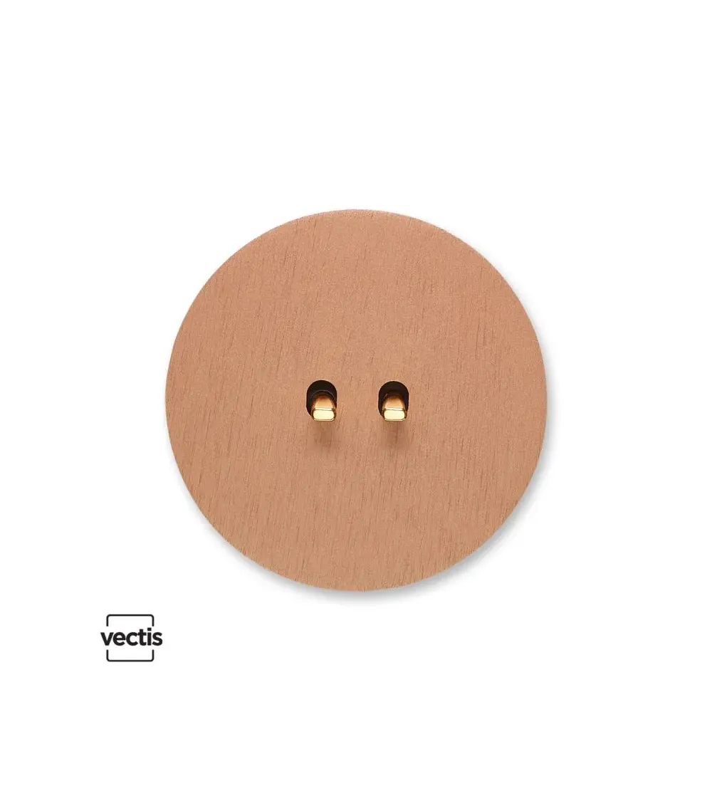 Interrupteur double rond cuivre – Levier 5 couleurs au choix