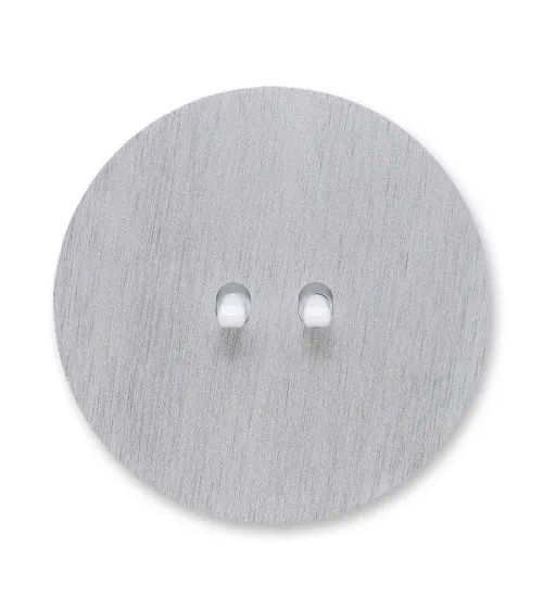 Interrupteur double rond alu brossé – Leviers 5 couleurs au choix