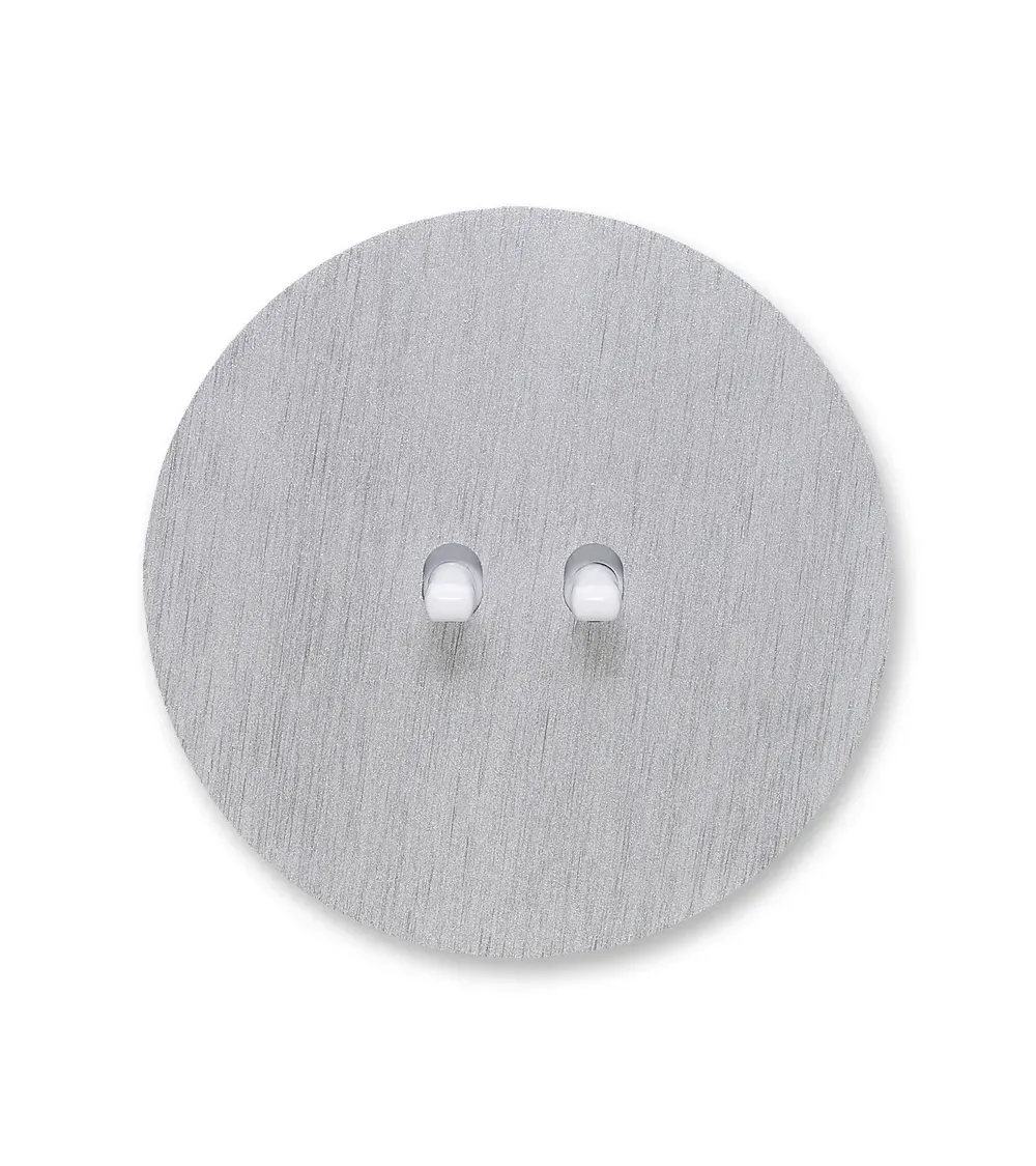 Interrupteur double rond alu brossé – Leviers 5 couleurs au choix