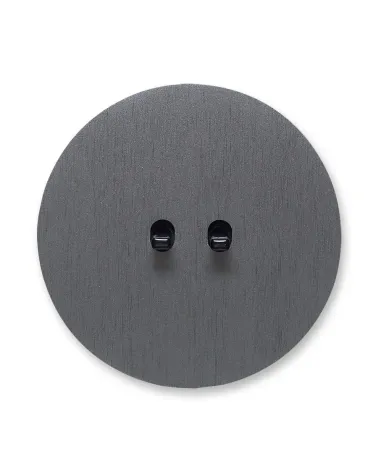 Interrupteur double rond gris anthracite – Levier 5 couleurs au choix