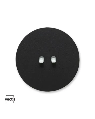 Interrupteur double rond noir – Levier 5 couleurs au choix