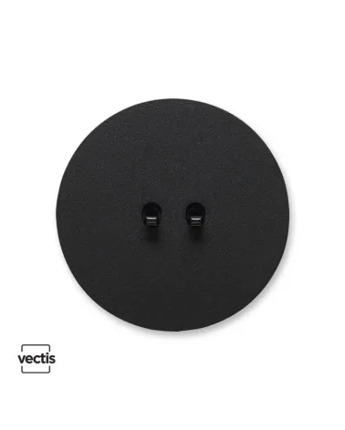 Interrupteur double rond noir – Levier 5 couleurs au choix