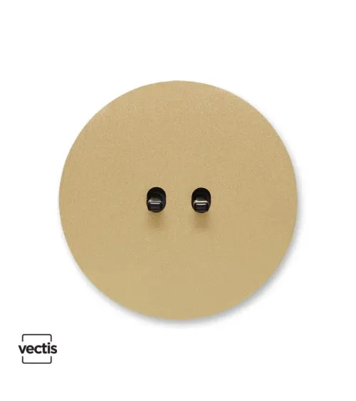 Interrupteur double dorée brossé – Levier 5 couleurs au choix