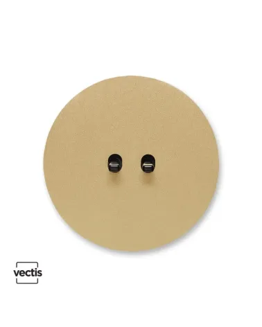 Interrupteur double dorée brossé – Levier 5 couleurs au choix