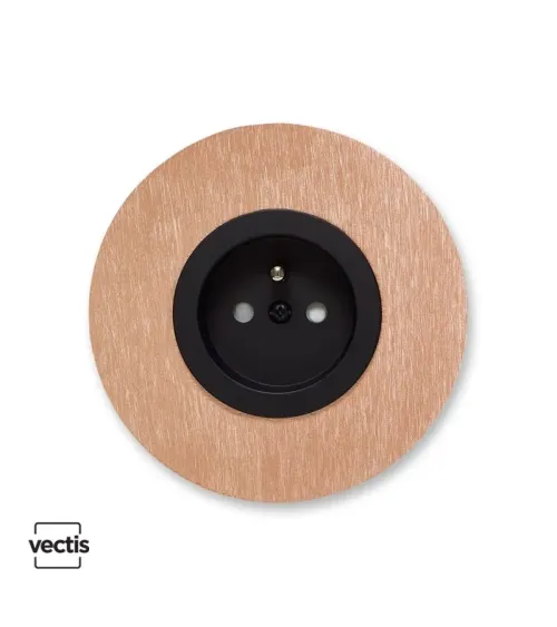 Prise murale ronde cuivre avec cache interchangeable – Design et pratique