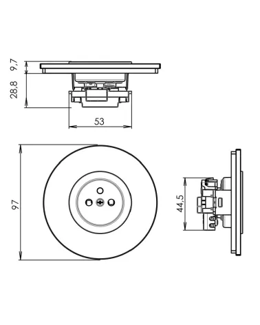 Prise murale ronde blanche avec cache interchangeable – Design et pratique