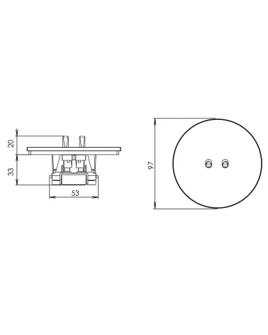 Interrupteur double rond cuivre – Levier 5 couleurs au choix