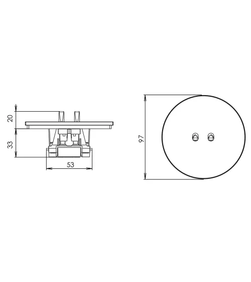 Interrupteur double dorée brossé – Levier 5 couleurs au choix