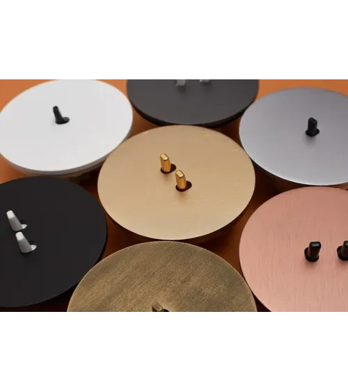 Interrupteur double dorée brossé – Levier 5 couleurs au choix
