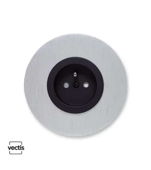 Prise murale ronde aluminium avec cache interchangeable – Design et pratique
