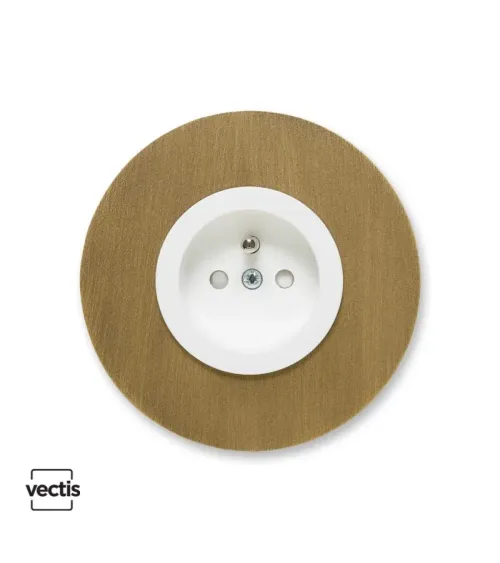 Prise murale ronde bronze avec cache interchangeable – Design et pratique