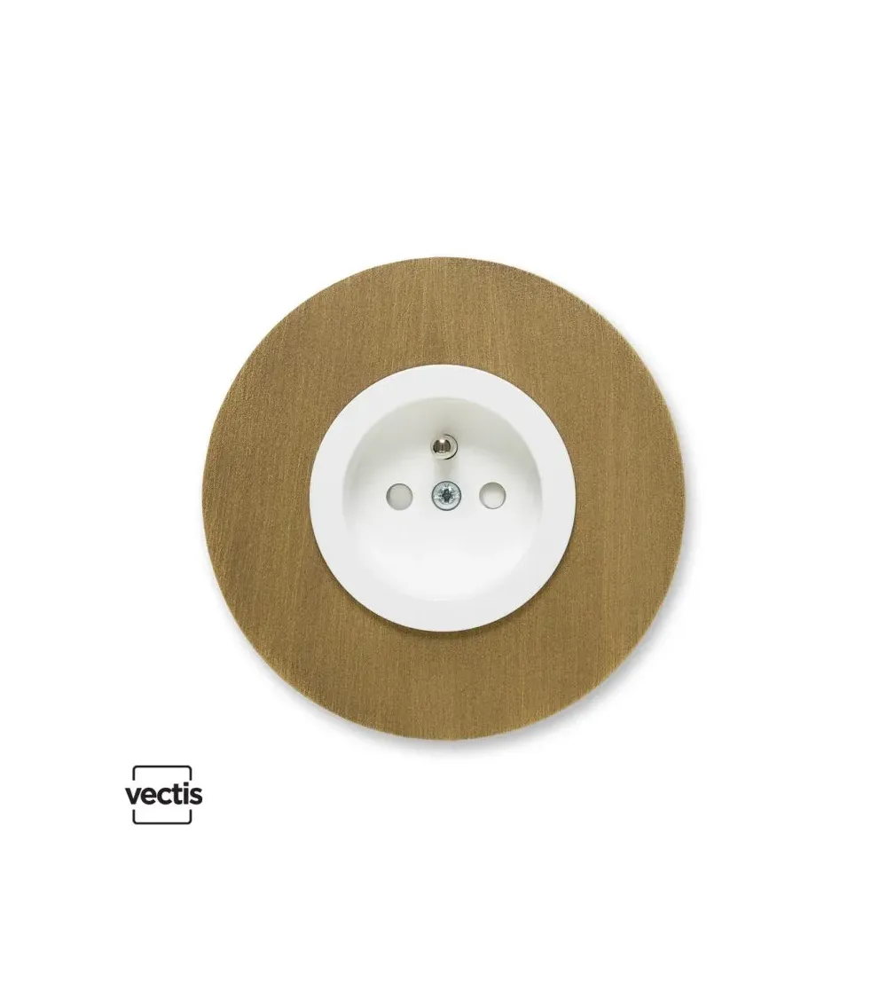 Prise murale ronde bronze avec cache interchangeable – Design et pratique